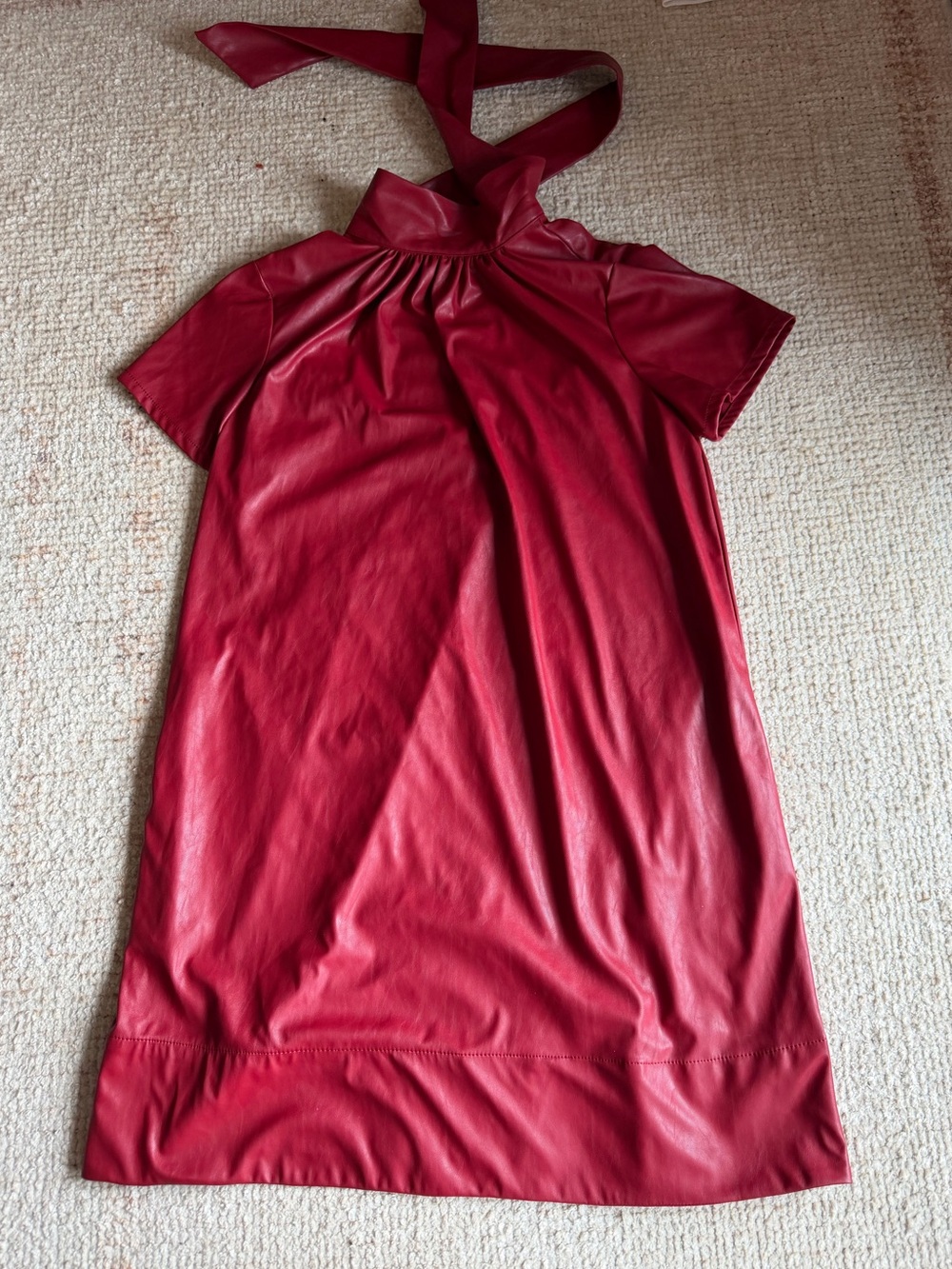 Lavender Brown Red Mini Dress with Halter Tie
